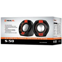 Акустична система REAL-EL S-50 black-red - мініатюра 2