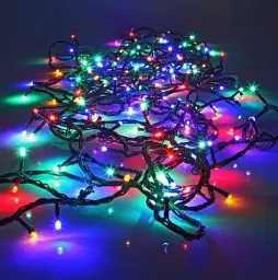 Світлодіодна Гірлянда нитка 401 led RGB різнокольорова (чорний провід) - мініатюра 2