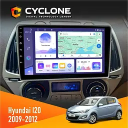 Штатна магнітола Hyundai i20 2009-2012 Climate Cyclone C9-011 4x64, DSP Cyclone (НФ-00007007)