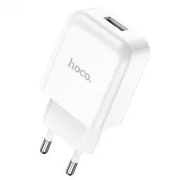 Мережевий зарядний пристрій Hoco N2 Vigour single port charger 1USB, 2,1 A White