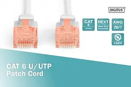 Патч-корд Assmann CAT 6 U-UTP, Cu, LSZH AWG 26/7, довжина 2 м, DK-1617-020 Gray - мініатюра 3
