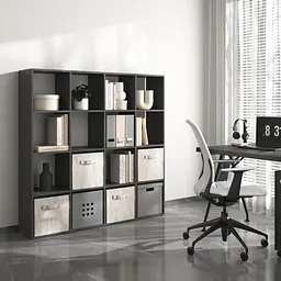 Книжкова полиця стелаж Vays M-14 з 16 комірками ЛДСП 143x29x143 см для дому офісу дитячої або вітальні - мініатюра 2