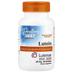 Лютеїн Lutein with Lutemax 2020 20 mg 60 капсул Doctor's Best vit0005522
