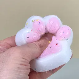 Сквіш антістрес UFT Squish Cat Paw Fluffy 8 Пухнаста лапка White / Pink - мініатюра 3