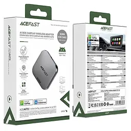 Адаптер Acefast QC2 AI Box car wireless CarPlay/Android Auto Metal gray - мініатюра 5