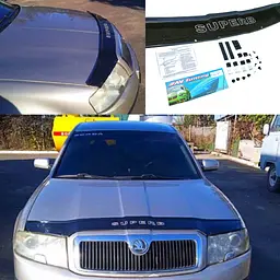 Дефлектор капоту мухобійка Skoda SuperB 2001-2008 Євро кріплення Voron Glass - мініатюра 2