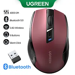 Маніпулятор миша бездротова ugreen MU006 Ergonomic Wireless Mouse Червоний - мініатюра 3