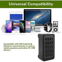 Зарядна станція ILEPO багатопортова на 20 USB портів 100 Вт / мережевий мультизарядний пристрій (19013) - мініатюра 12