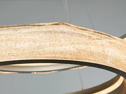 Стильна підвісна LED-люстра для кухні-студії Diasha 583-800+500G золото, 2 кільця, 200 Вт, 80 см, до 30 м2 - мініатюра 5