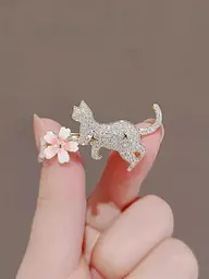 Брошка Котик з квіткою (84946805) - мініатюра 5