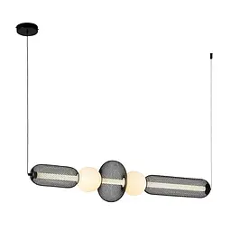 Світильник підвісний LED Levistella 7812028 BK, 12W, 3000K, чорний метал, для вітальні, сучасний стиль - мініатюра 2