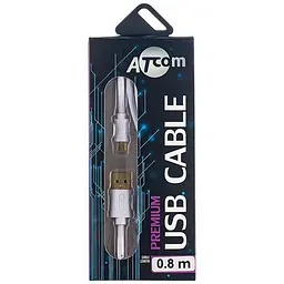 Кабель Atcom (16123) USB 2.0 AM/microUSB, 0.8м, белый