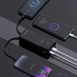 УМБ Dudao 20000mAh K15 Pro 22,5W PD USB-A,USB-C In/Out,with built-in USB-C/Lightning cables Black - мініатюра 5