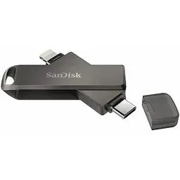 Подвійна флешка SanDisk iXpand Luxe 128Gb Type-C і Lightning конектори