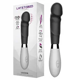 Вібратор Latetobed Louver, 20,3 см (чорно-білий) - мініатюра 4