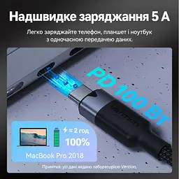 Кабель-подовжувач Vention TRFBD USB-C 3.2 Gen 2 PD 100 Вт 0,5 м чорний (TRFBD) - мініатюра 4