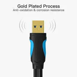 Кабель Vention USB3.0 A Male to Micro B Male Hard Disk Cable with USB2.0 Male 1M Black (VAS-A62-B100) - мініатюра 4
