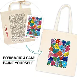 Екосумка-розмальовка, Funny Flowers , бавовна 220 г/м2, 38х42см, ROSA Talent - мініатюра 2