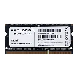 Модуль пам'ятi SO-DIMM DDR3L 8GB/1600 Prologix (PRO8GB1600D3S)