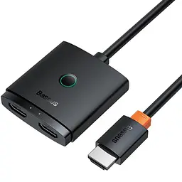 Перехідник HUB AirJoy Series 2in1 HDMI to HDMI/HDMI (B01331105) Cluster Black Baseus teh0030558