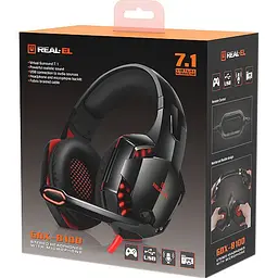 Ігрові навушники REAL-EL GDX-8100 Black/Red (EL124100055) [112568] - мініатюра 11
