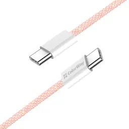 Дата кабель USB-C to USB-C 1.0m 60W 3.0А pink ColorWay (CW-CBPDCC061-P) - мініатюра 4
