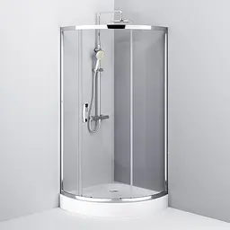 Душова кабіна Am.Pm Like 90x90 см скло прозоре без піддону хром матовий W83UG-315-090MT, Хром матовий, Універсальна, прозрачний, хром матовий - мініатюра 5