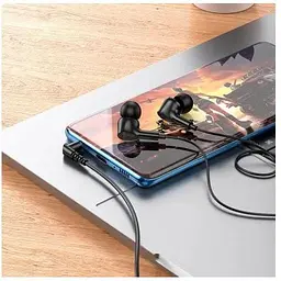 Навушники Hoco Ingenious universal earphones with microphone M102 90 градусів штекер білі - мініатюра 9