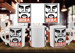 Чашка "Шева" 330 мл Біла з ложкою