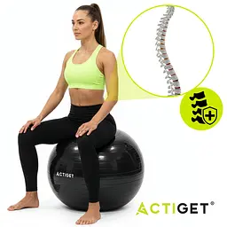 М'яч для фітнесу (фітбол) Actiget 75 см з насосом ACT0146 Black - мініатюра 5