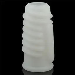 Вібронасадка на член Lovetoy Vibrating Spiral Knights Ring, 10 см (білий)