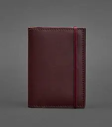 Шкіряна обкладинка для паспорта 2.0 бордова Краст