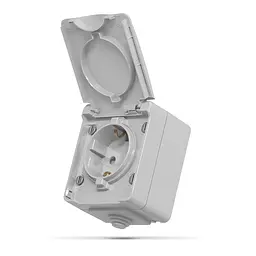 IP65 Розетка зовнішня одинарна із заземленням сіра VIDEX BINERA VIDEX (25185-000)