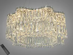 Підвісна LED-люстра Diasha 576/600HR, кришталь, пульт, 85 W, 58 см, 0-16m2