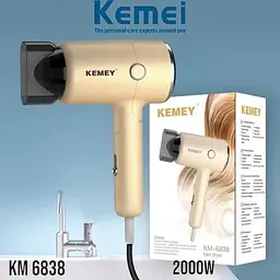 Фен для висушування волосся Kemei KM-6838 дорожній з насадкою концентратор складаний 1200 Вт - мініатюра 6