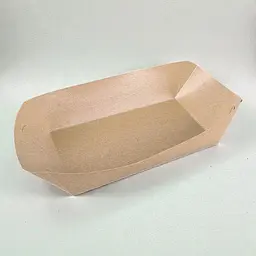 Тарілка паперова глибока, крафт 143×85 мм, прямокутна, ламінована, 100 штук, для подачі закусок, гарячих страв