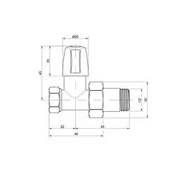 Кран радіаторний Icma 1/2" прямий без ручки No815 - мініатюра 2