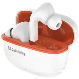 Навушники ColorWay бездротові Earbuds TWS 5 білий bluetooth 6.0 мікрофон динаміки 10 мм сенсорне керування