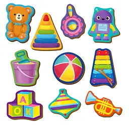 Дитячий набір магнітів "Іграшки" Vladi Toys VT3106-33, 10 магнітів - мініатюра 3