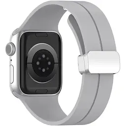 Ремінець DK CDK для Apple Watch 41mm (Series 7 / 8 / 9) Silicone Sport Magnetic (017247) (grey / silver) - мініатюра 2