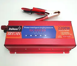 Автоінвертор 12 V-220 V перетворювач напруги з чистою синусоїдою для котла, насоса та холодильника 2200 W Eryuan 12 V-220 V 2200 Вт