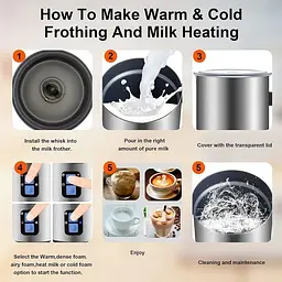 Пінозбивальник (капучинатор) Biolomix Milk Frother EMF600 Сріблястий - мініатюра 7
