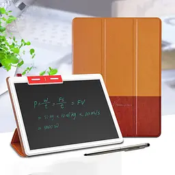 Планшет для малювання LCD color blocked 10,1 дюймів with leather case Brown / Dark Brown - мініатюра 8