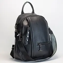 Жіночий шкіряний рюкзак міський чорний 73590 Tiding Bag - мініатюра 10
