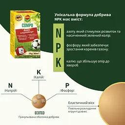 Тверде добриво тривалої дії для газонів COMPO 2 кг - мініатюра 4