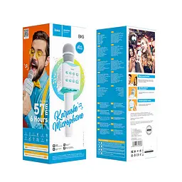 Портативна колонка-мікрофон HOCO BK5 Cantando karaoke microphone 5W Blue (6931474742308) - мініатюра 8