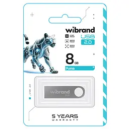 Flash Wibrand USB 2.0 Puma 8Gb Silver - мініатюра 2