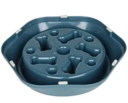 Миска для повільного годування для собак EcoToys пластикова синя 23.5х4.5 см 6881 - мініатюра 2