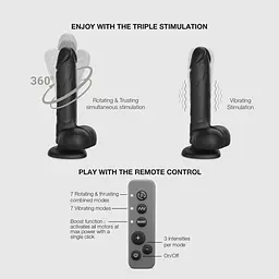 Фалоімітатор Strap-on-me Rotating Vibrating Realistic Dildo L з вібрацією і ротацією - мініатюра 4