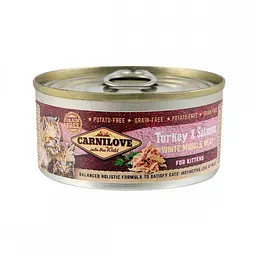 Корм вологий Carnilove Kitten k консерви для котят з індичкою та лососем 100 г